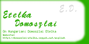 etelka domoszlai business card